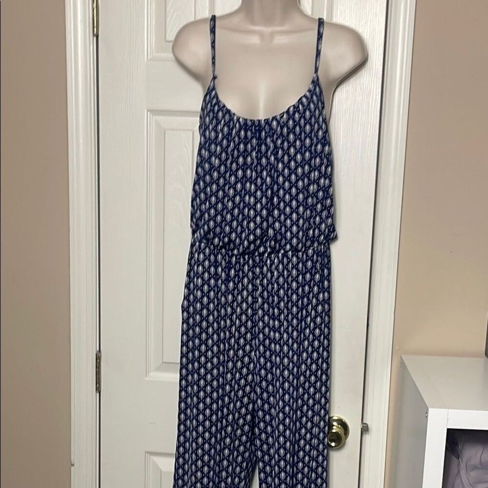 Kailegh Blue and White Patterned Romper
